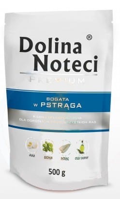 Przejdź do produktu Dolina Noteci Premium Pstrąg saszetka 500g - karma mokra dla psa
