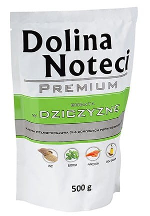 Przejdź do produktu Dolina Noteci Premium Dziczyzna saszetka 500g - karma mokra dla psa
