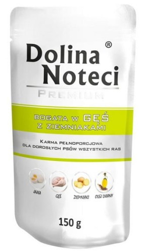 Przejdź do produktu Dolina Noteci Premium Gęś i ziemniaki saszetka 150g - karma mokra dla psa