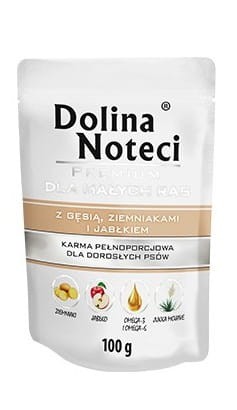 Przejdź do produktu Dolina Noteci Premium Gęś, ziemniaki i jabłko saszetka 100g - karma mokra dla psa