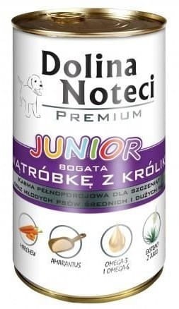 Przejdź do produktu Dolina Noteci Premium Junior Wątróbka z królika puszka 400g - karma mokra dla psa