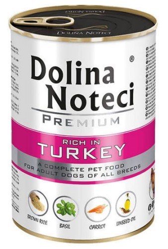 Przejdź do produktu Dolina Noteci Premium Indyk puszka 400g - karma mokra dla psa
