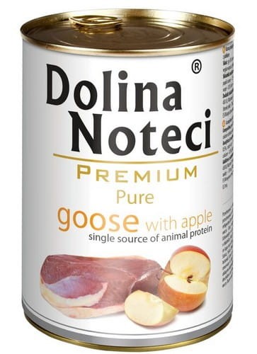 Przejdź do produktu Dolina Noteci Premium Pure Gęś i jabłko puszka 400g - karma mokra dla psa