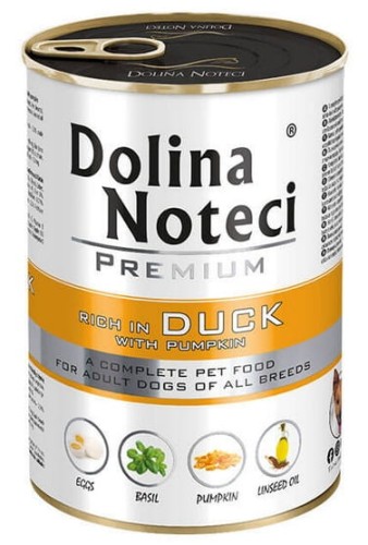 Przejdź do produktu Dolina Noteci Premium Kaczka i dynia puszka 400g - karma mokra dla psa
