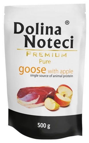 Przejdź do produktu Dolina Noteci Premium Pure Gęś i jabłko saszetka 500g - karma mokra dla psa
