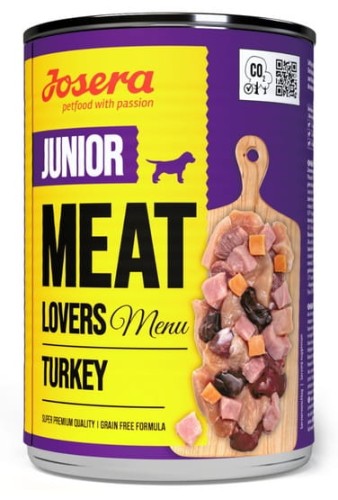 Przejdź do produktu Josera Meat Lovers Menu Junior Indyk puszka 400g - karma mokra dla psa