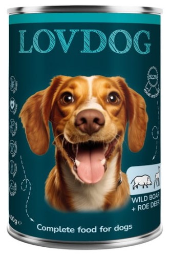 Przejdź do produktu Lovdog Wild Boar & Roe Deer – Dziczyzna i Sarnina - puszka 400g - karma mokra dla psa