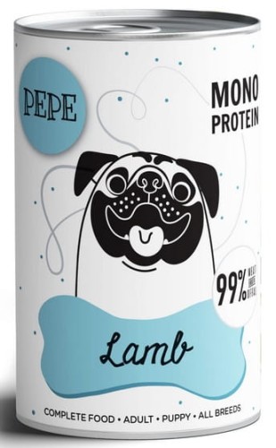 Przejdź do produktu Paka Zwierzaka PEPE Lamb (jagnięcina) puszka 400g - monobiałkowa karma mokra dla psa