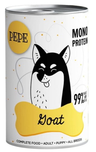 Przejdź do produktu Paka Zwierzaka PEPE Goat (koza) puszka 400g - monobiałkowa karma mokra dla psa