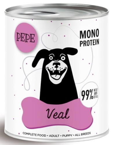 Przejdź do produktu Paka Zwierzaka PEPE Veal (cielęcina) puszka 800g - karma mokra dla psa