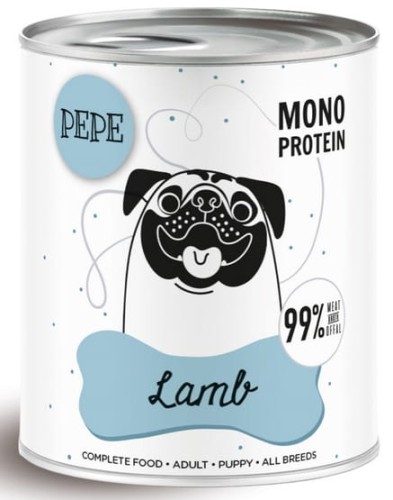 Przejdź do produktu Paka Zwierzaka PEPE Lamb (jagnięcina) puszka 800g - karma mokra dla psa