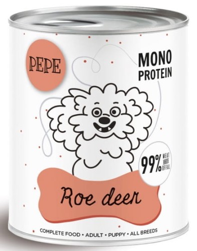 Przejdź do produktu Paka Zwierzaka PEPE Roe Deer (sarna) puszka 800g - karma mokra dla psa