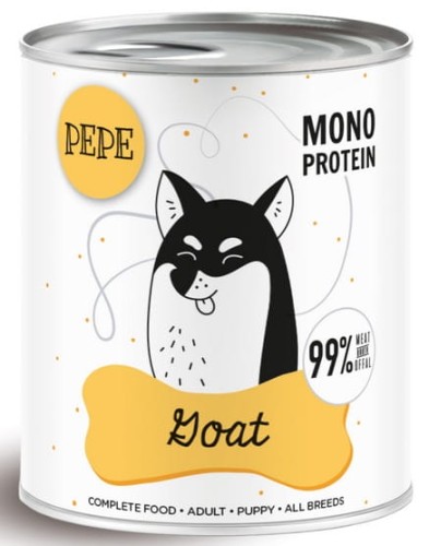 Przejdź do produktu Paka Zwierzaka PEPE Goat (koza) puszka 800g - karma mokra dla psa
