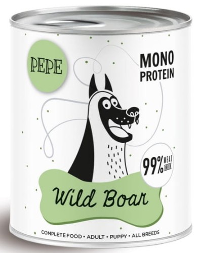 Przejdź do produktu Paka Zwierzaka PEPE Wild Boar (dzik) puszka 800g - karma mokra dla psa