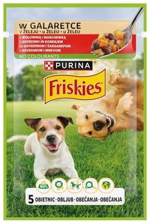 Przejdź do produktu Friskies Dog Adult Wołowina i marchewka w galaretce saszetka 85g - karma mokra dla psa