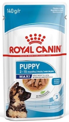 Przejdź do produktu Royal Canin Maxi Puppy karma mokra w sosiew sosie dla szczeniąt, od 2 do 15 miesiąca życia, ras dużych saszetka 140g - karma mokra dla szczeniąt