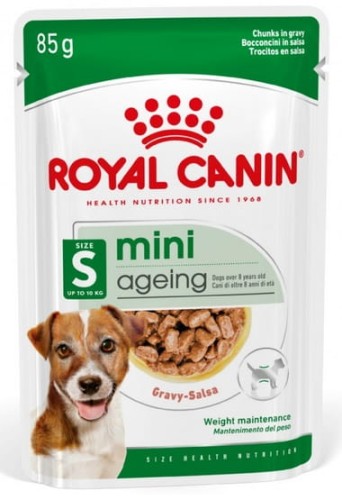 Przejdź do produktu Royal Canin Mini Ageing karma mokra w sosie dla psów dojrzałych po 8 roku życia, ras małych saszetka 85g - karma mokra dla psa