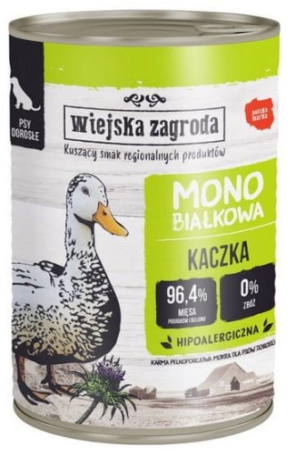 Przejdź do produktu Wiejska Zagroda Kaczka puszka 400g – monobiałkowa karma mokra dla psa
