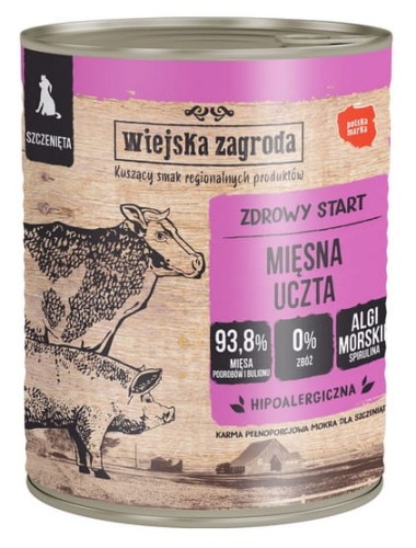 Przejdź do produktu Wiejska Zagroda Mięsna uczta Puppy puszka 800g - karma mokra dla psa