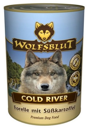 Wolfsblut Dog Cold River - pstrąg i bataty puszka 395g - monobiałkowa karma mokra dla psa