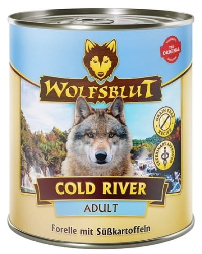 Przejdź do produktu Wolfsblut Dog Cold River - pstrąg i bataty puszka 800g - monobiałkowa karma mokra dla psa
