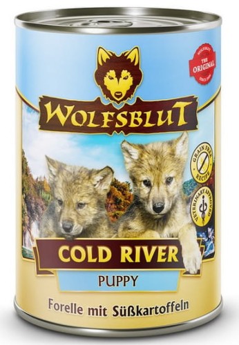 Przejdź do produktu Wolfsblut Dog Puppy Cold River - pstrąg i bataty puszka 395g - monobiałkowa karma mokra dla psa
