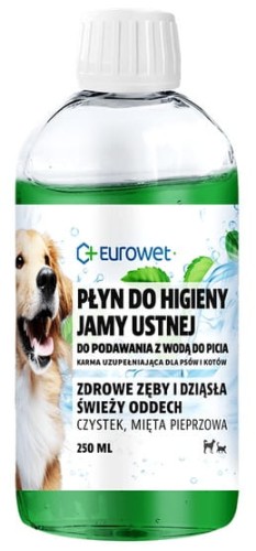 Przejdź do produktu Eurowet Płyn do higieny jamy ustnej dla psów i kotów 250ml