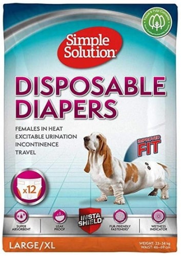 Przejdź do produktu Simple Solution Pieluchy jednorazowe dla suczek XL 12szt.