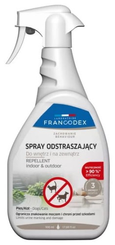 Przejdź do produktu Francodex Spray do wnętrz i na zewnątrz odstraszający psy, koty i kuny 500ml