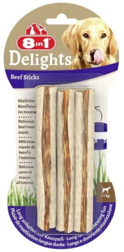 Przejdź do produktu 8in1 Beef Delights Sticks 3szt - monobiałkowy przysmak dla psa