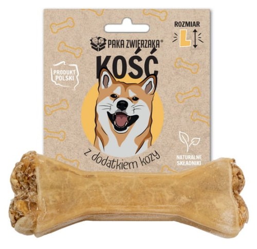 Przejdź do produktu Paka Zwierzaka Kość z dodatkiem kozy L 13,5cm - przysmak dla psa