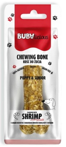 Przejdź do produktu BUBAlicious Kość Puppy & Senior z krewetką, owocami dzikiej róży i witaminami 17cm [3723] – przysmak dla psa