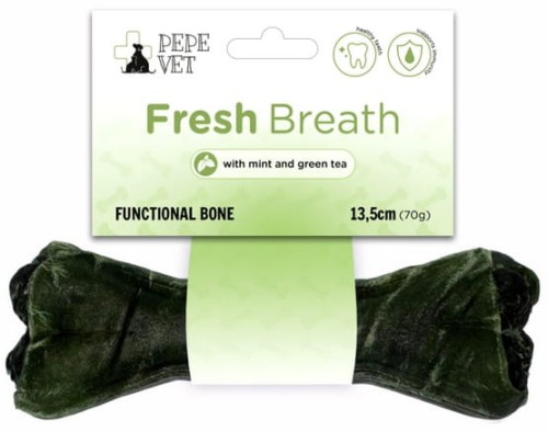 Przejdź do produktu Paka Zwierzaka PEPE VET Kość funkcjonalna Fresh Breath 13,5cm – przysmak dla psa