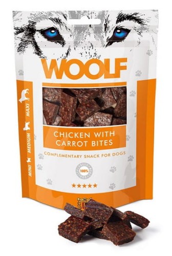 Przejdź do produktu Woolf Chicken With Carrot Bites 100g - monobiałkowy przysmak dla psa