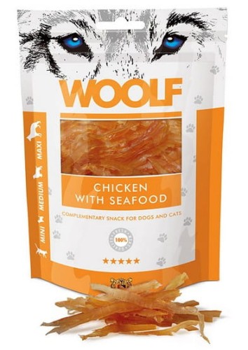 Przejdź do produktu Woolf Chicken With Seafood 100g - przysmak dla psa