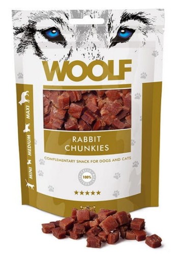 Przejdź do produktu Woolf Rabbit Chunkies 100g - monobiałkowy przysmak dla psa