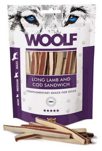 Przejdź do produktu Woolf Soft Lamb & COD Sandwich Long 100g - przysmak dla psa