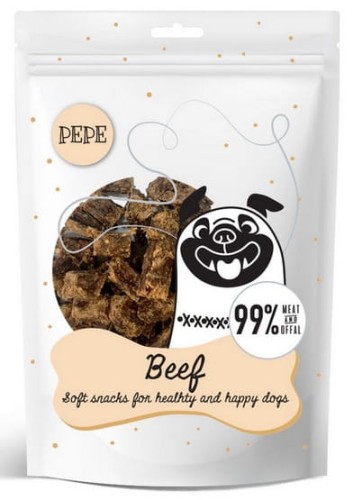 Przejdź do produktu Paka Zwierzaka PEPE Mini Chunkies Beef (wołowina) 70g - monobiałkowy przysmak dla psa
