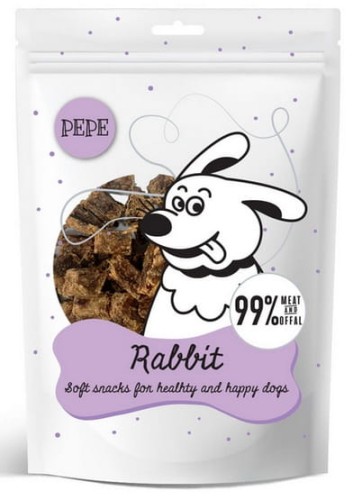 Przejdź do produktu Paka Zwierzaka PEPE Mini Chunkies Rabbit (królik) 70g - monobiałkowy przysmak dla psa