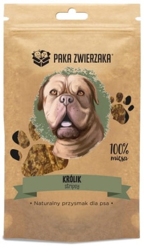 Przejdź do produktu Paka Zwierzaka Stripsy Królik 100% 70g - monobiałkowy przysmak dla psa