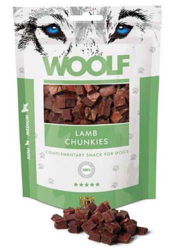 Przejdź do produktu Woolf Lamb Chunkies 100g - monobiałkowy przysmak dla psa