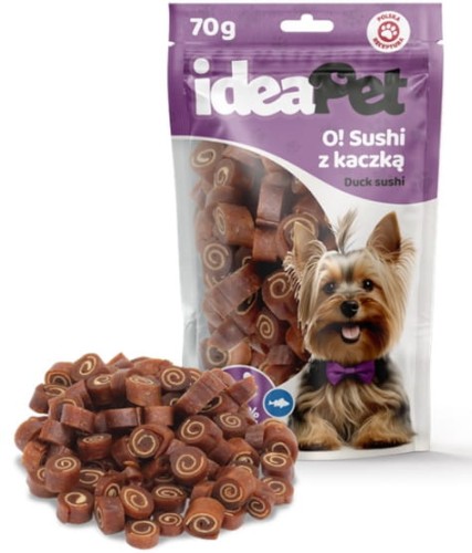 Przejdź do produktu IdeaPet O! Sushi z kaczką 70g - przysmak dla psa