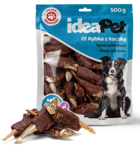 Przejdź do produktu IdeaPet Rybka z kaczką 500g - przysmak dla psa