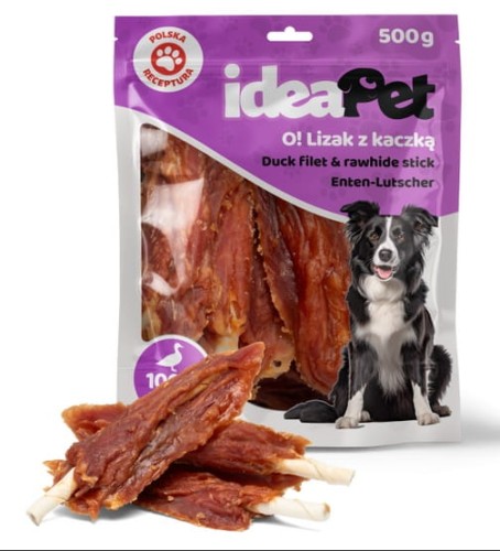 Przejdź do produktu IdeaPet Lizak z kaczką 500g - przysmak dla psa
