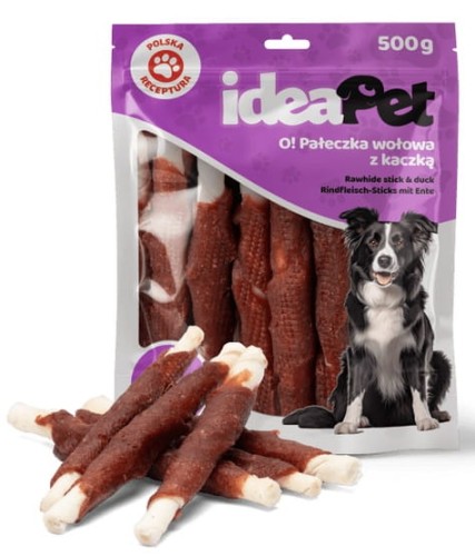 Przejdź do produktu IdeaPet Pałeczka wołowa z kaczką 500g - przysmak dla psa