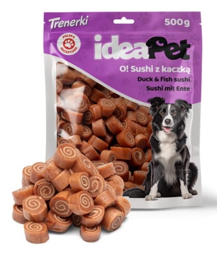 Przejdź do produktu IdeaPet Sushi z kaczką 500g - przysmak dla psa