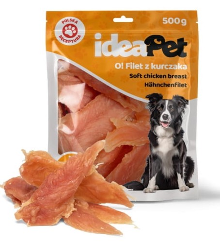 Przejdź do produktu IdeaPet Filet z kurczaka 500g - monobiałkowy przysmak dla psa