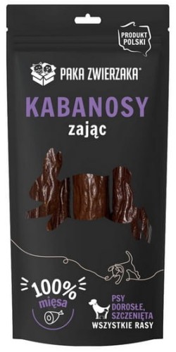 Przejdź do produktu Paka Zwierzaka Kabanosy Zając 3szt 80g - przysmak dla psa