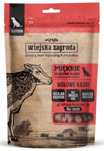 Przejdź do produktu Wiejska Zagroda Przysmak Kąski - wołowina 100g - przysmak dla psa