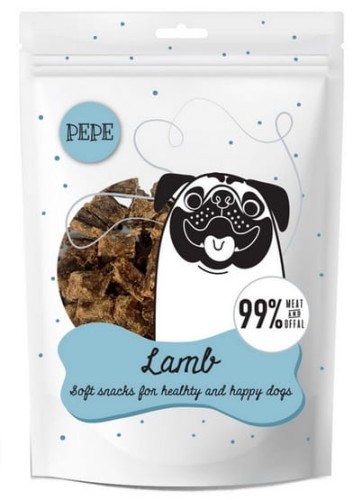 Przejdź do produktu Paka Zwierzaka PEPE Mini Chunkies Lamb (jagnięcina) 70g - monobiałkowy przysmak dla psa
